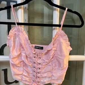 SHEIN Light Pink Ruffled Camisole